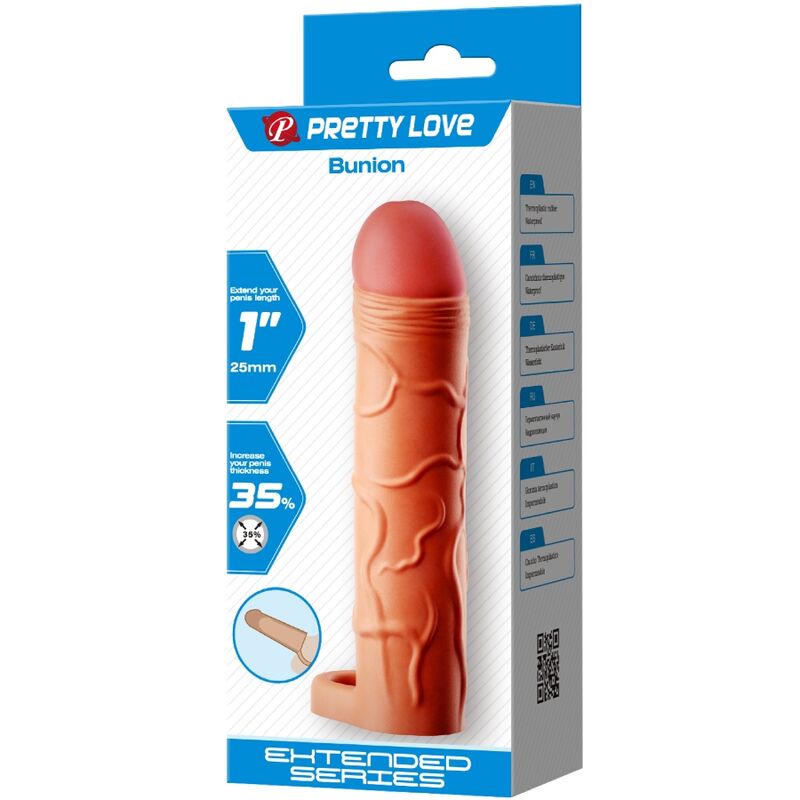 Gaine à Pénis Réaliste Texturée Anneau Testiculaire Silicone - Pretty Love