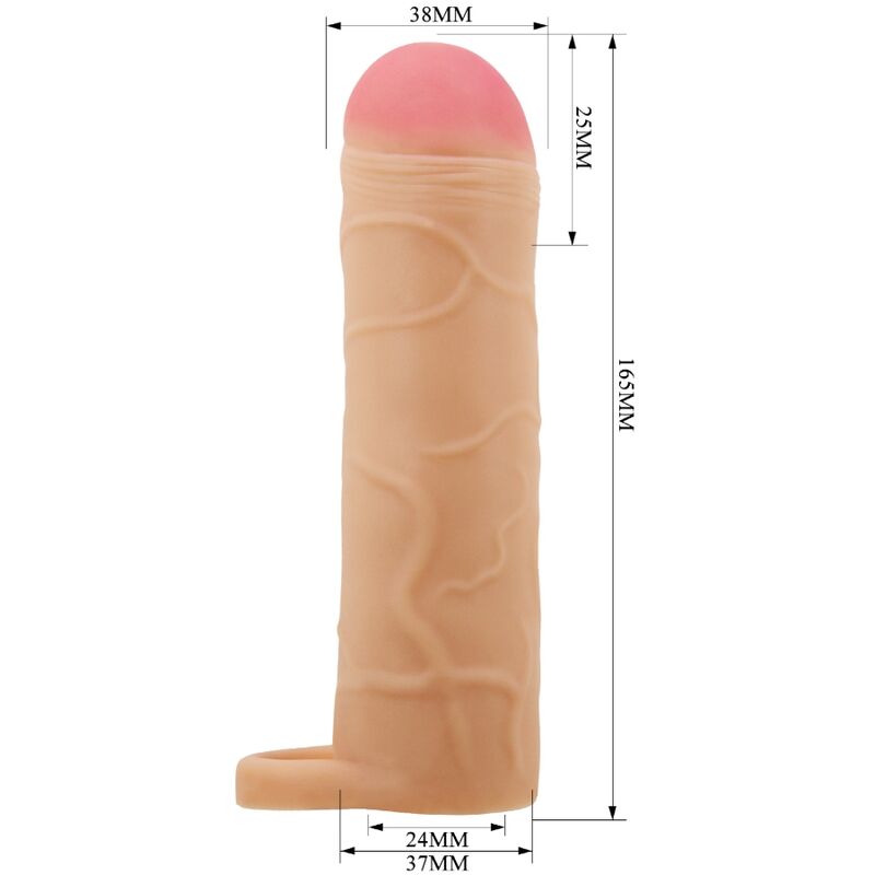 Gaine à Pénis Réaliste Texturée Anneau Testiculaire Silicone - Pretty Love