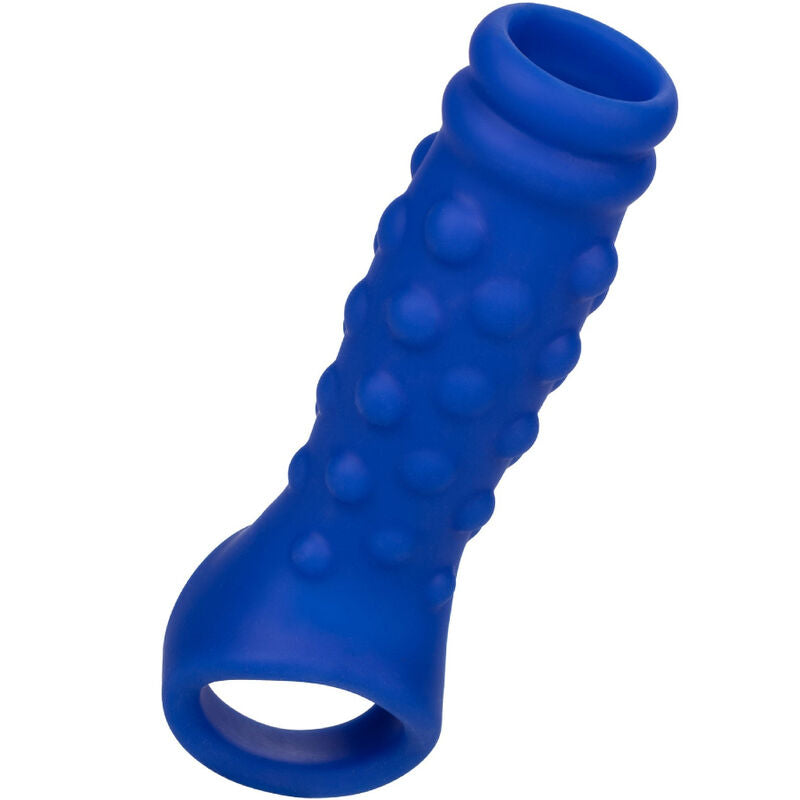 Gaine à Pénis Texturée Admiral Perles Silicone Extensible Bleu - CalExotics