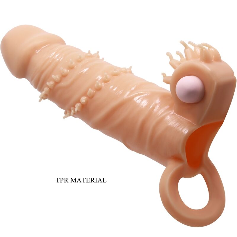 Gaine à Pénis Vibrante Connor TPR Stimulateur Clitoris Étanche - Pretty Love