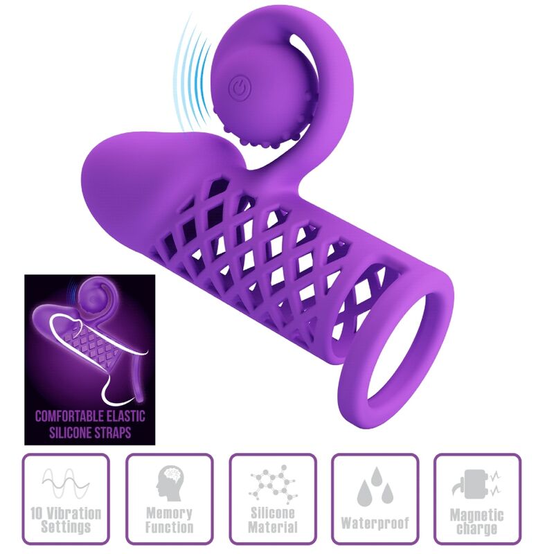 Gaine à Pénis Vibrante Harden Tête Spiralée 10 Modes Rechargeable - Romance