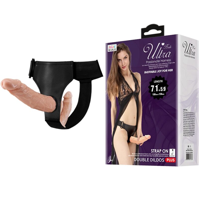 Gode Ceinture Double Pénétration Harnais Réglable Texturé - Baile