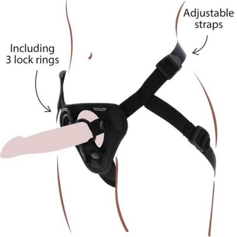 Gode Ceinture Harnais Réglable 3 Anneaux Coussin Rembourré - Get Real