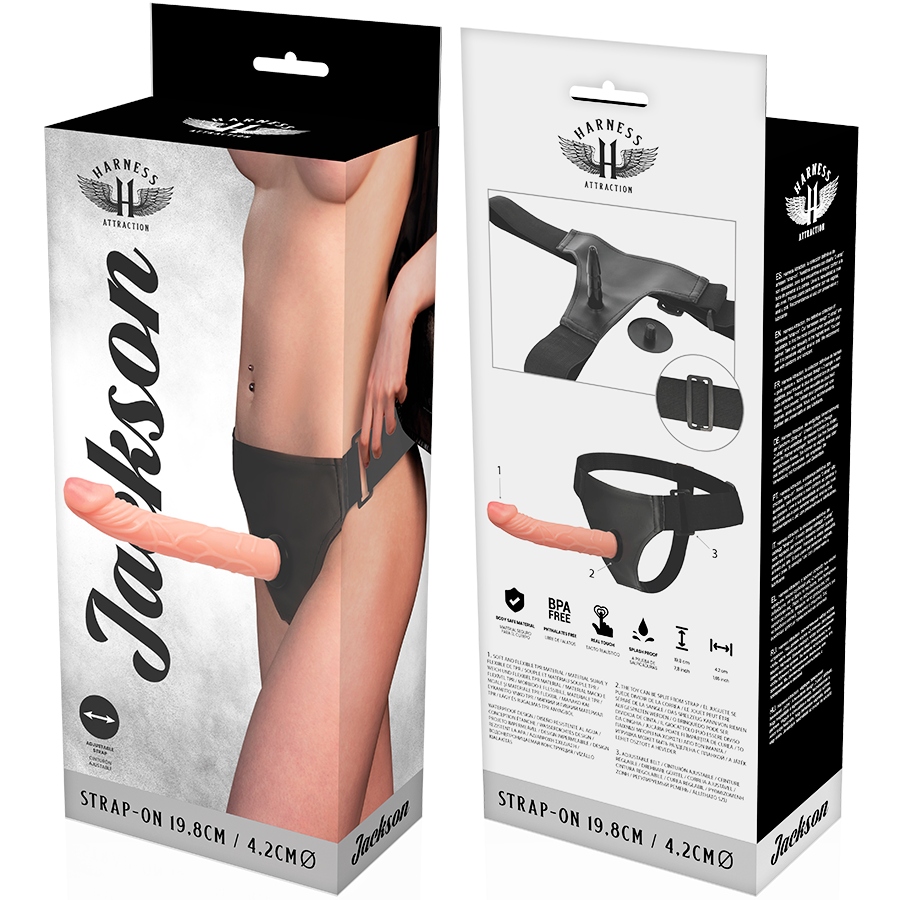 Gode Ceinture Réaliste Jackson 19,8 cm Système Click Harness - Harness Attraction