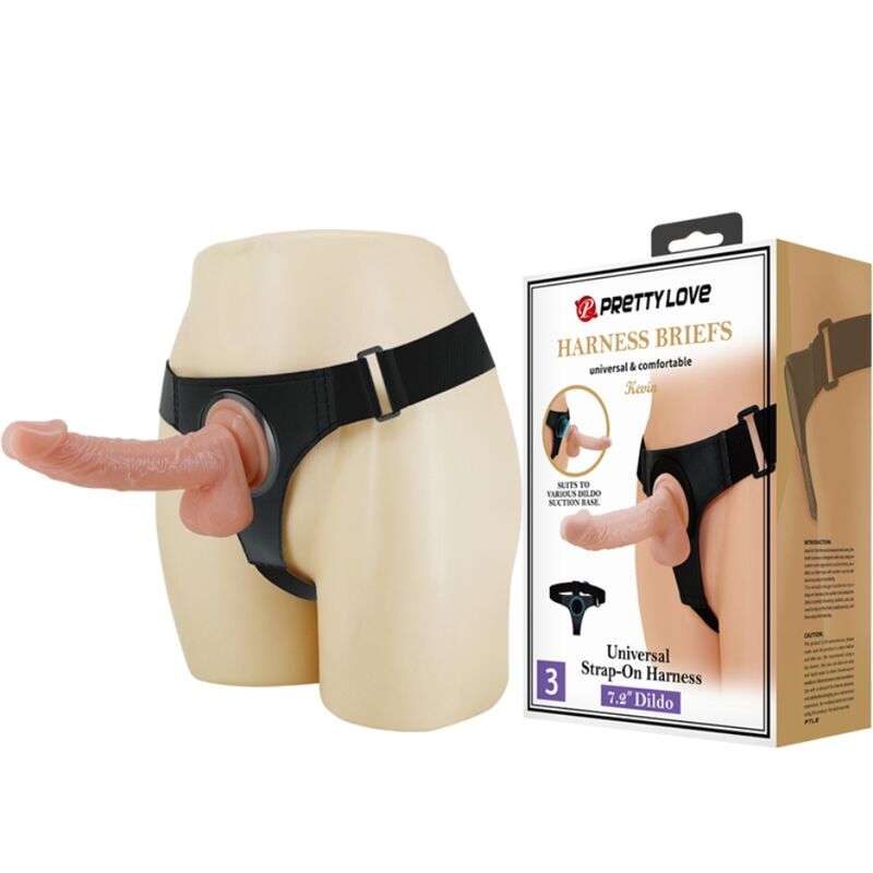 Gode Ceinture Réaliste Kevin 19 cm Harnais Universel Extensible - Pretty Love