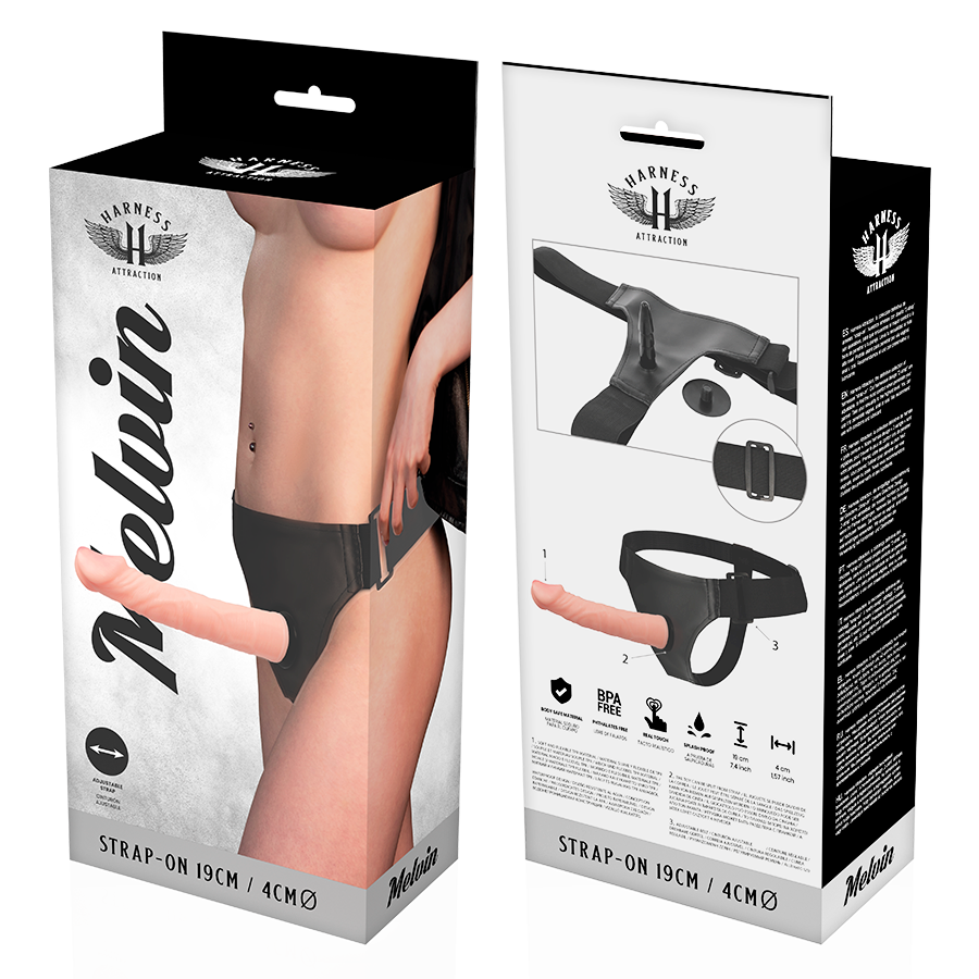 Gode Ceinture Réaliste Melvin Click Harness 19 cm Interchangeable - Harness Attraction