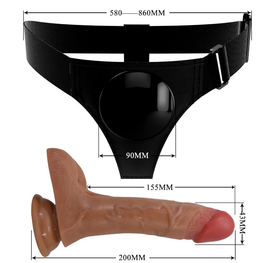 Gode Ceinture Vibrant et Squirting Réaliste 15,5 cm Mulato - Pretty Love