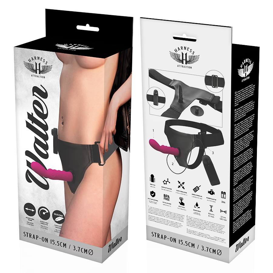 Gode Ceinture Vibrant Walter Réaliste 15,5 cm Click Harness - Harness Attraction