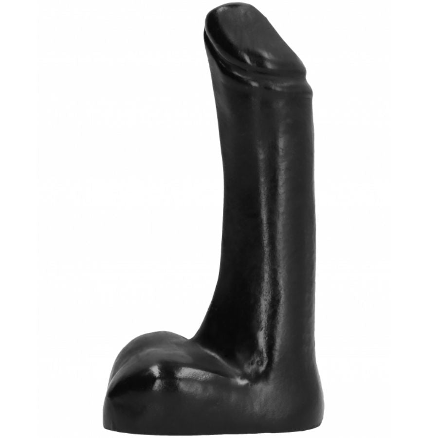 Gode Compact Fin Noir Silicone avec Boules - All Black