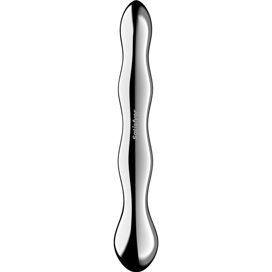 Gode Double Acier Inoxydable Cosmic Crest 2 Texture Ondulée Point G - Satisfyer
