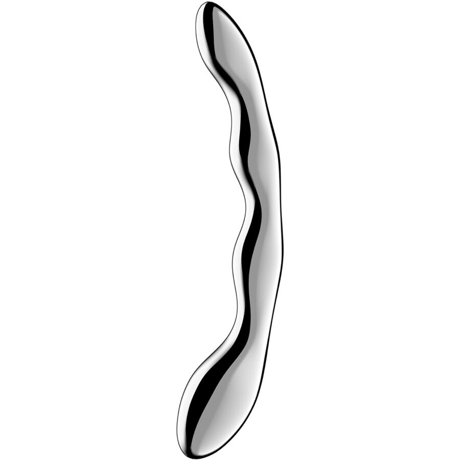 Gode Double Acier Inoxydable Cosmic Crest 2 Texture Ondulée Point G - Satisfyer