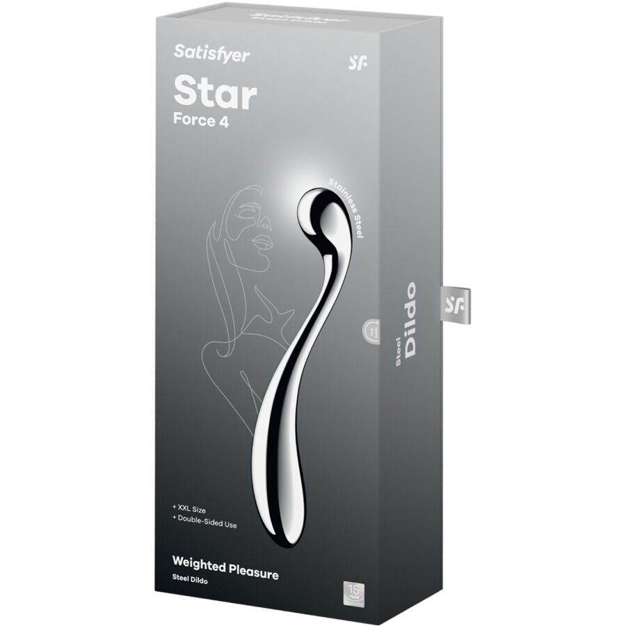 Gode Double Star Force 4 Acier Inoxydable Massif Point G - Satisfyer