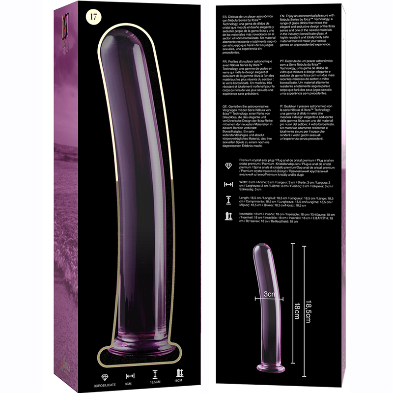 Gode en Verre Borosilicate Modèle 17 Thermosensible 18.5 cm - Nebula Series By Ibiza