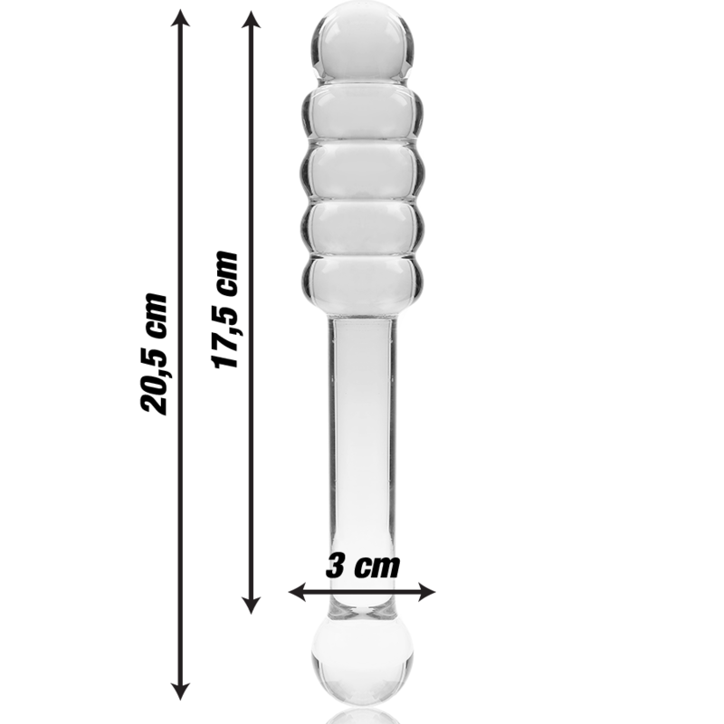 Gode en Verre Borosilicate Modèle 20 Transparent 20,5 cm - Nebula Series By Ibiza