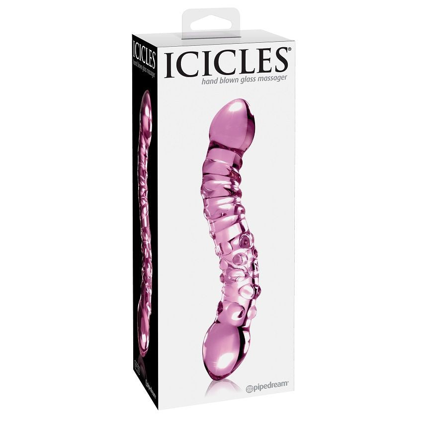Gode en Verre Double Face N°55 Réversible Texturé Thermosensible - Icicles