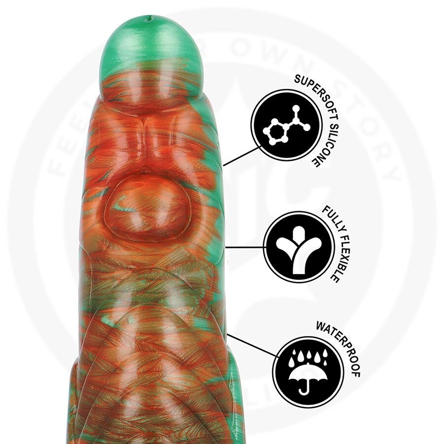 Gode Fantasy Tiryon Green Flash Silicone Ventouse 18 cm - Epic Cybersilicock