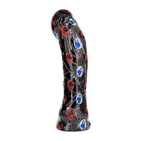 Gode Géant XXL 33 cm Tige Droite Usage Vaginal et Anal - All Black