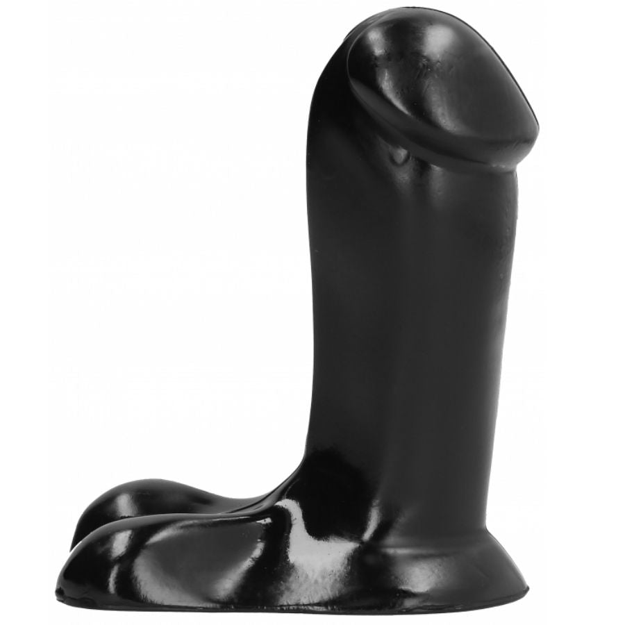 Gode Réaliste 14 cm Base Ventouse Boules Idéal Débutant - All Black