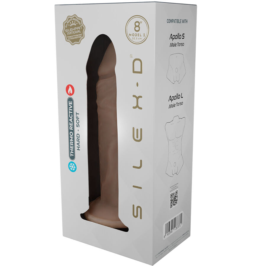 Gode Réaliste Modèle 8 Silicone Thermo-Réactif Ventouse 20,6 cm - Silexd