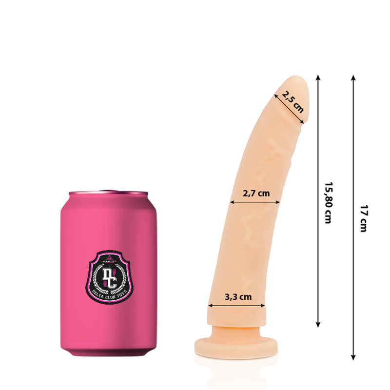 Gode Réaliste Naturel Silicone 17 cm Sans Phtalates - Deltaclub