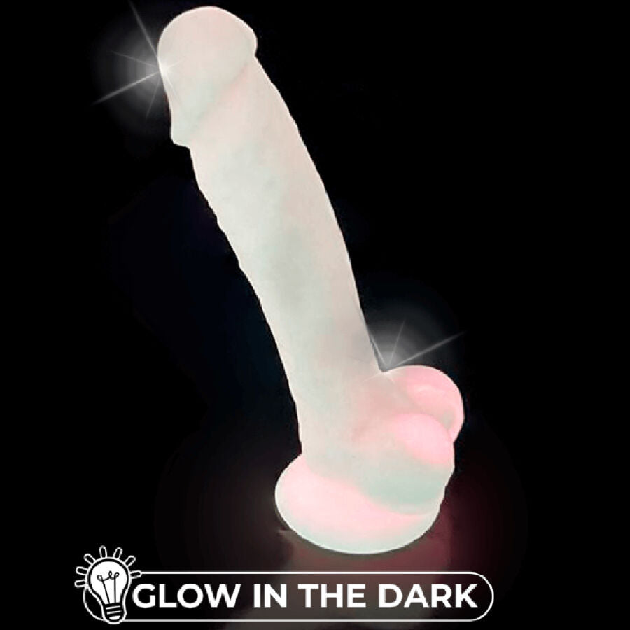 Gode Réaliste Phosphorescent Silexpan Veiné Ventouse 17,5 cm - Silexd