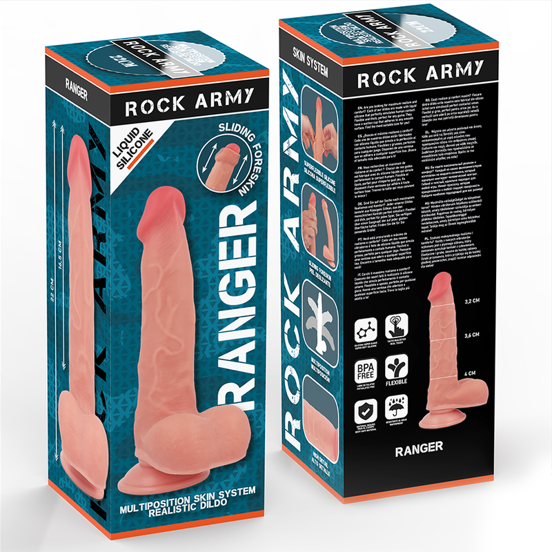 Gode Réaliste Ranger Ventouse Double Densité 22 cm - Rock Army