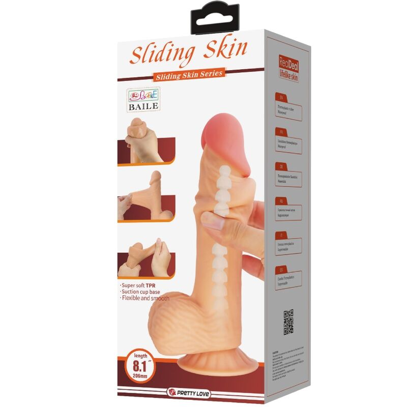 Gode Réaliste Sliding Skin Ventouse - Pretty Love