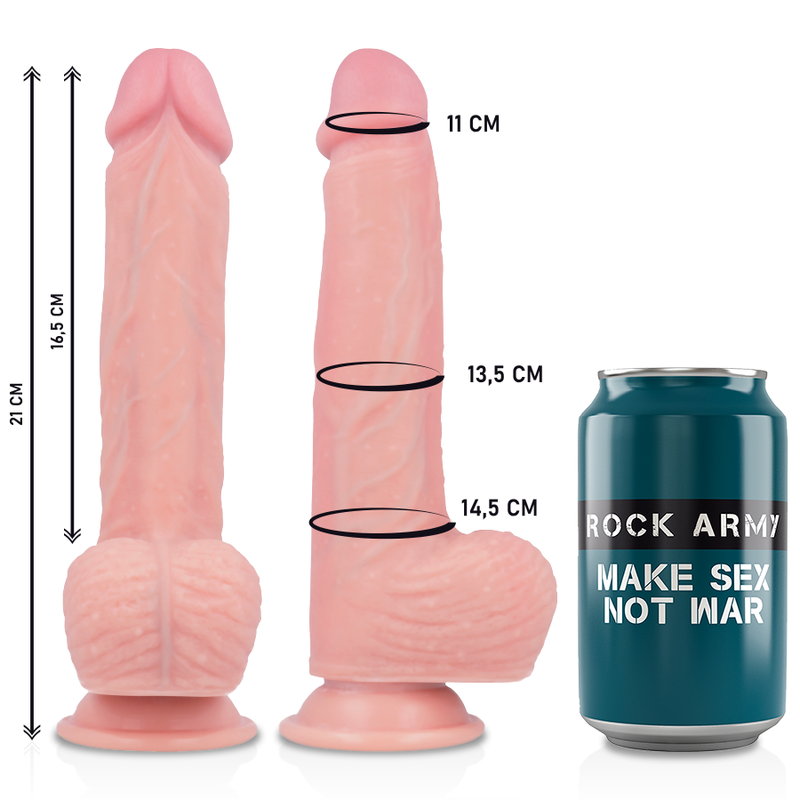 Gode Réaliste Spitfire Double Densité Ventouse Harnais 21 cm - Rock Army