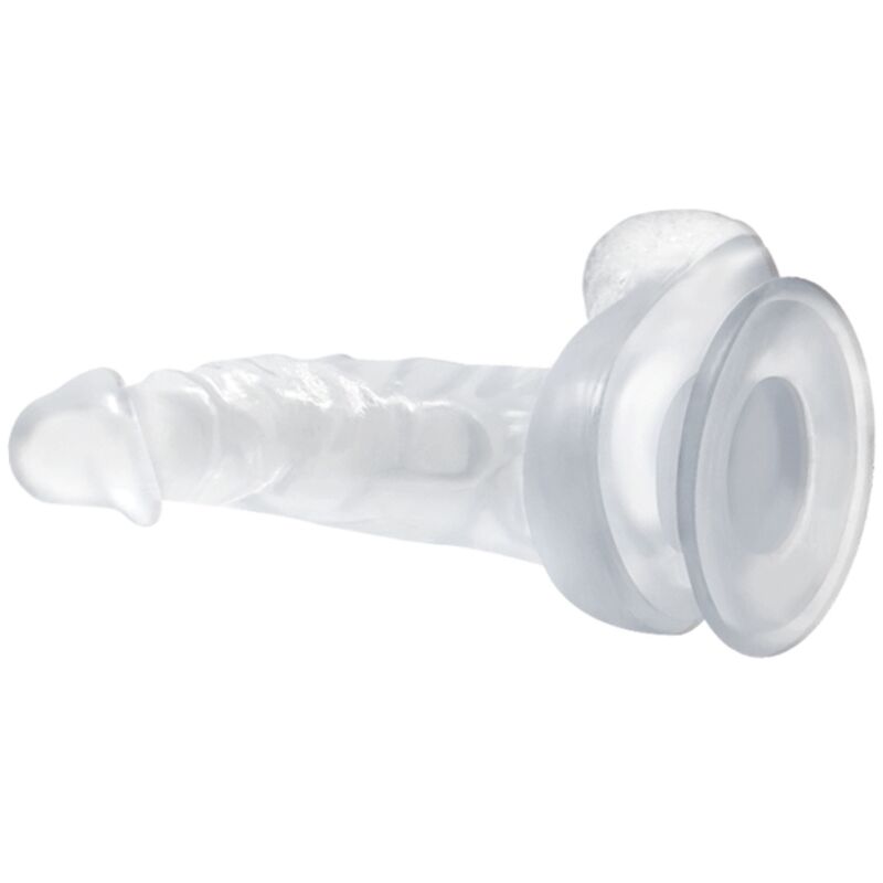 Gode Réaliste Ventouse avec Testicules Transparent 16,7 cm - Baile