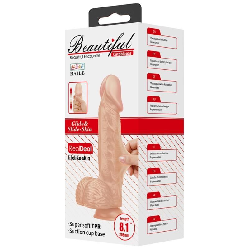 Gode Réaliste Ventouse Catoblepas Flexible Texturé 20,6 cm - Baile