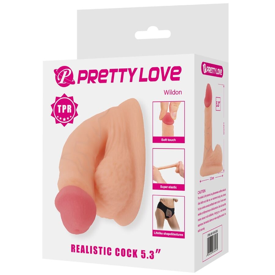 Gode Réaliste Ventouse Wildon TPR Élastique 10 cm Naturel - Pretty Love