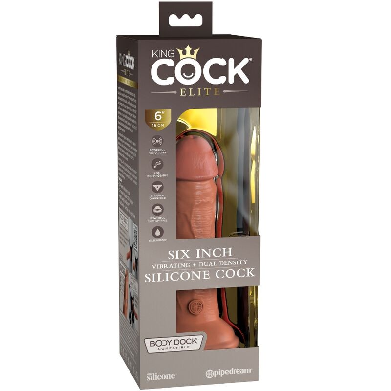 Gode Réaliste Vibrant Elite Silicone 15 ou 20 cm Ventouse - King Cock