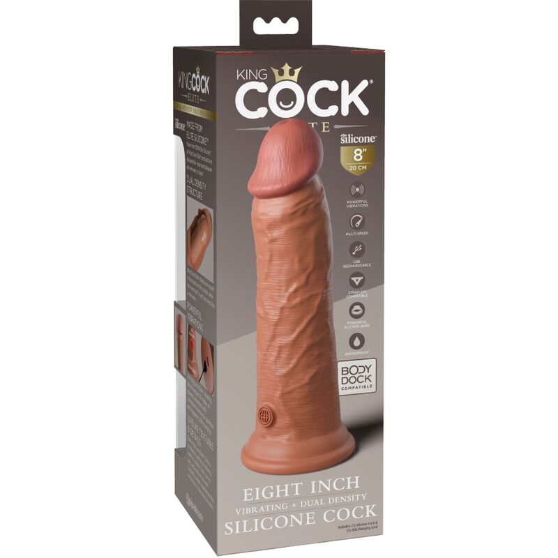 Gode Réaliste Vibrant Elite Silicone 15 ou 20 cm Ventouse - King Cock