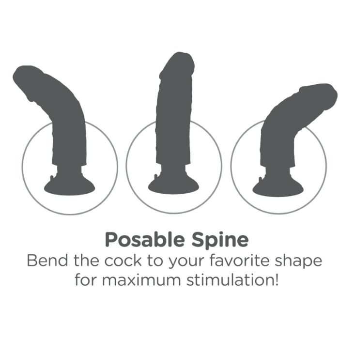Gode Réaliste Vibrant Ventouse Marron - King Cock