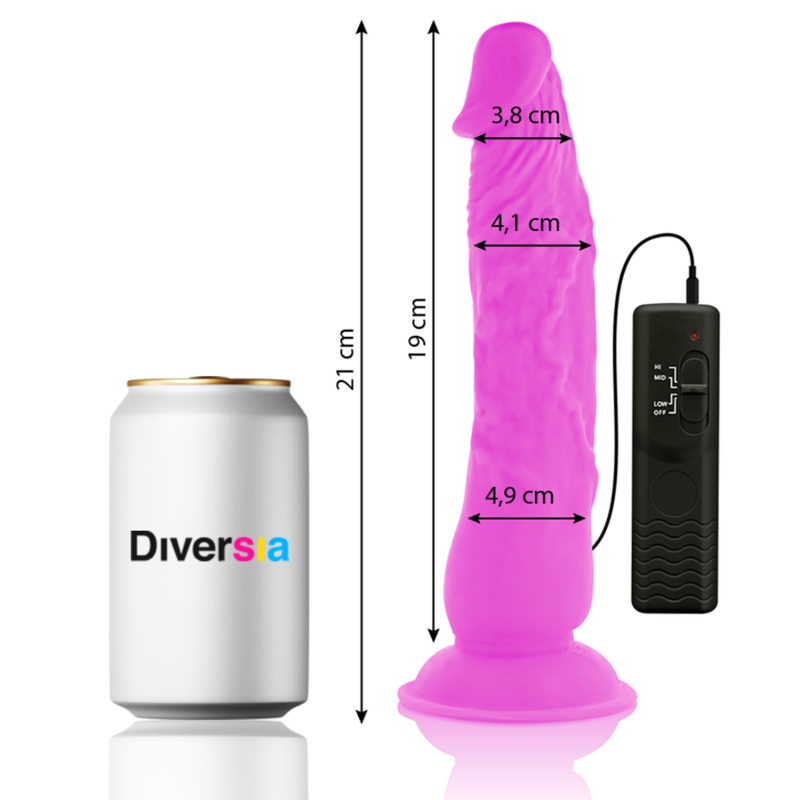 Gode Ventouse Vibrant Flexible Télécommande - TPE Souple - Diversia
