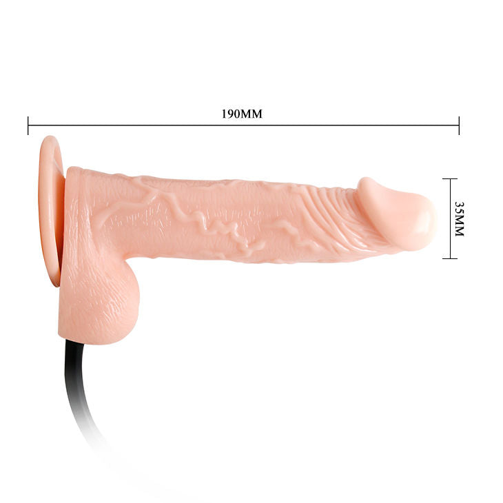 Gode Vibrant Gonflable Réaliste Veiné Ventouse Multivitesses - Baile