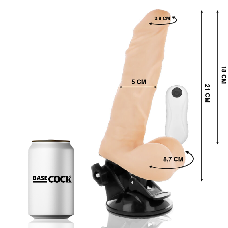 Gode Vibrant Réaliste Articulable Télécommandé 21 cm - Basecock Intimae
