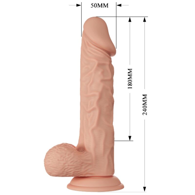 Gode Vibrant Réaliste Buraq Ventouse 24 cm TPR Naturel - Baile