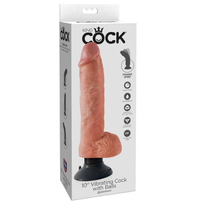 Gode Vibrant Réaliste Ventouse Texturé Veines - King Cock