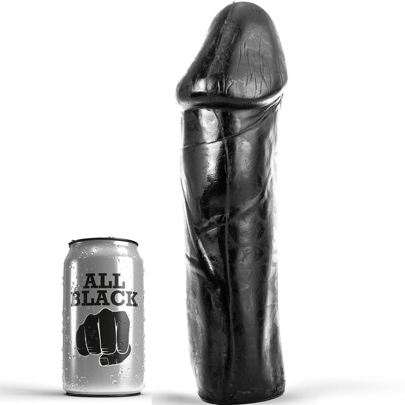 Gode XXL Sans Testicules 28 cm Tige Solide - All Black