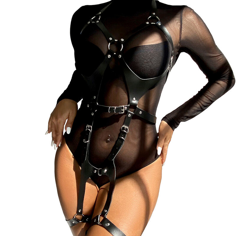 Harnais Complet BDSM Cuir Boucles Réglables Taille Unique - Subblime