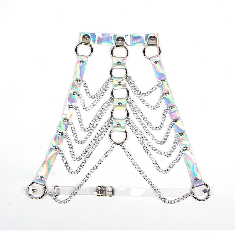 Harnais de Poitrine Anneaux et Chaînes Argent Taille Unique - Subblime