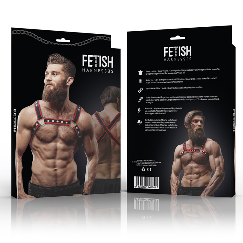 Harnais de Poitrine Bulldog Cuir Écologique pour Homme Ajustable - Fetish Submissive