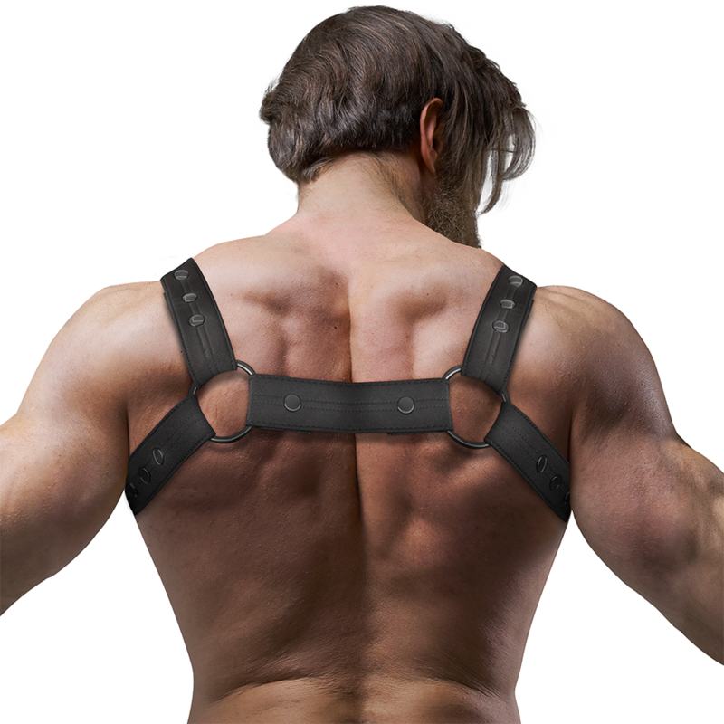 Harnais de Poitrine Homme Réglable Néoprène Multi-Bretelles - Fetish Submissive