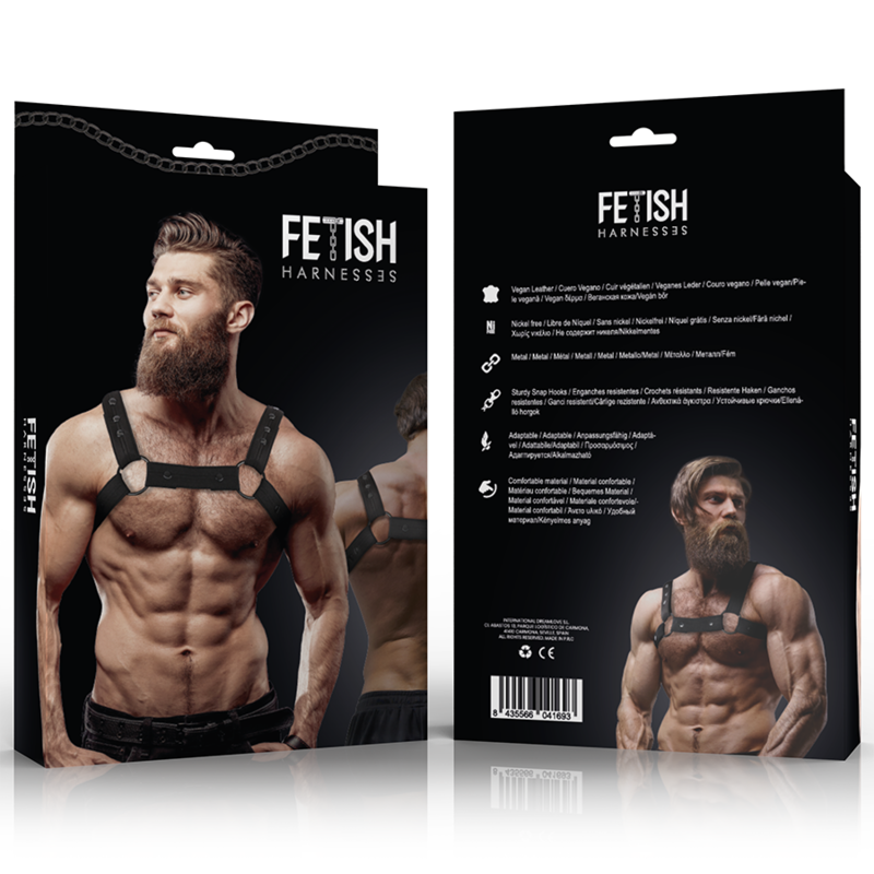 Harnais de Poitrine Homme Réglable Néoprène Multi-Bretelles - Fetish Submissive