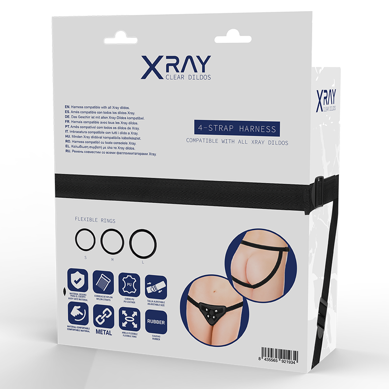 Harnais Gode Ceinture 3 Anneaux Silicone Sangles Nylon - X Ray