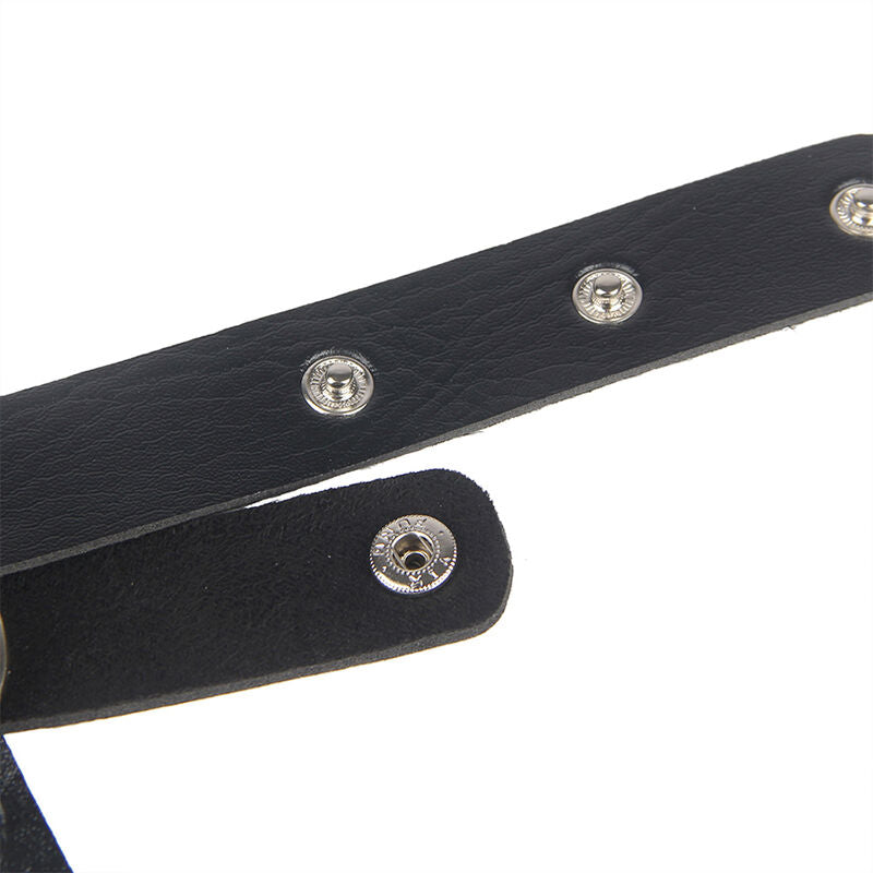 Harnais Poitrine BDSM Cuir Noir Détail Chaînes Taille Unique - Subblime