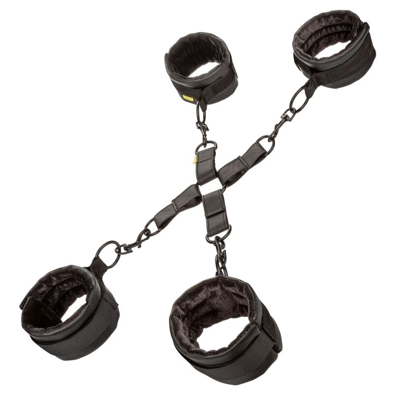 Hogtie BDSM Boundless 4 Attaches Réglables Cuir Vegan - CalExotics
