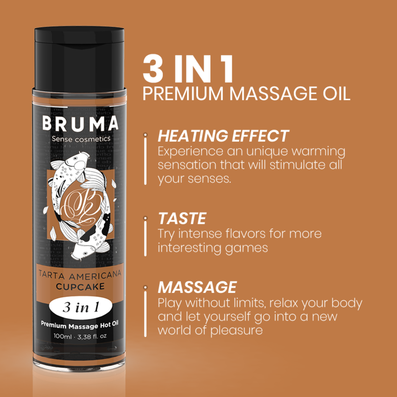 Huile de Massage Chauffante 3 en 1 Comestible 100 ml - Bruma