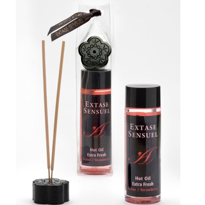 Huile de Massage Effet Froid Fraise 30 ou 100 ml - Extase Sensual